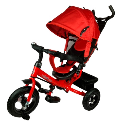 Велосипед трёхколесный Комета с ручкой Рыжий кот ВЛ-0874 красный 1